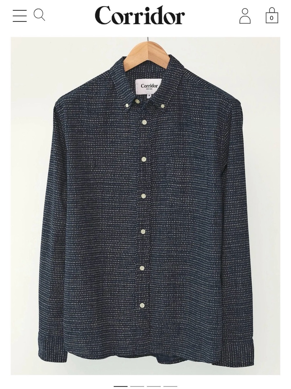 Corridor Navy Dot-Pattern Button-Down Shirt XS